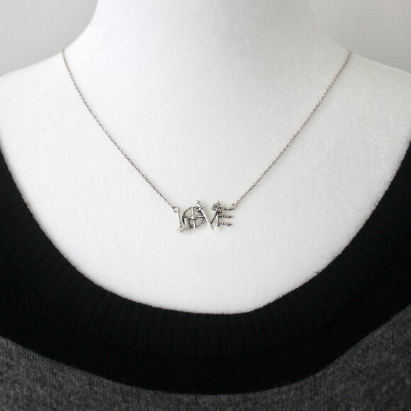 NWT Sterling Silver 925 Viking Weapon LOVE Necklace 21" Inches - Picture 2 of 11